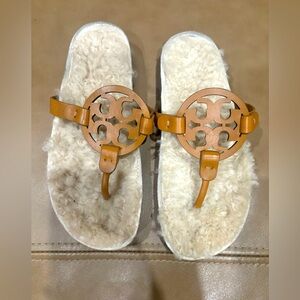 Tory Burch miller cloud shearling sandals